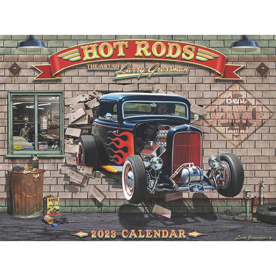 Hot Rods & Kustoms 2023 Wall Calendar Featuring Art by Larry Grossman Main Image