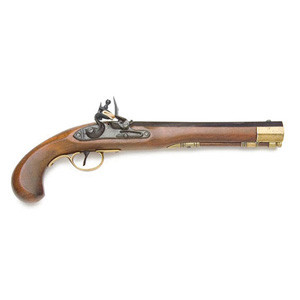 Kentucky Flintlock Pistol - Large Barrel End/Black Finish Main Image