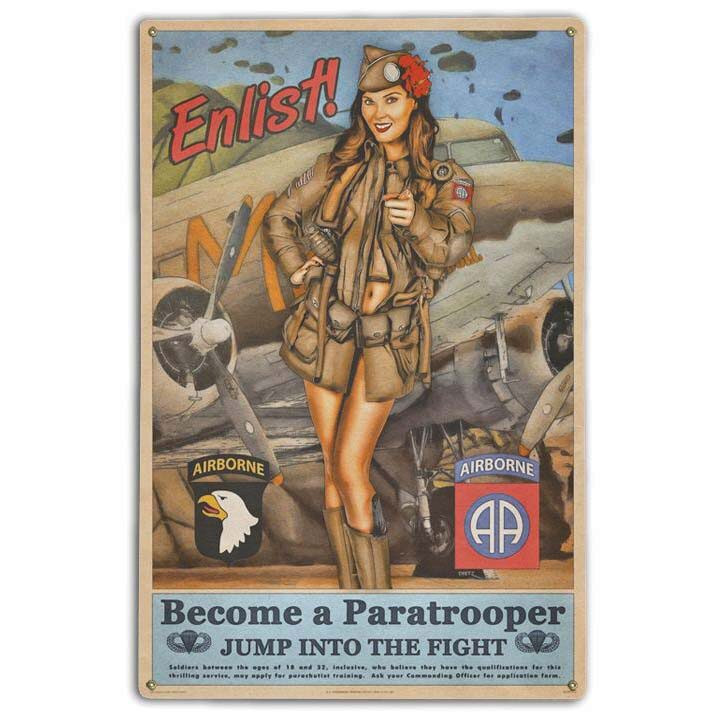 Airborne Enlist Metal Sign  Legens Studio (LS2358-BD) Main Image