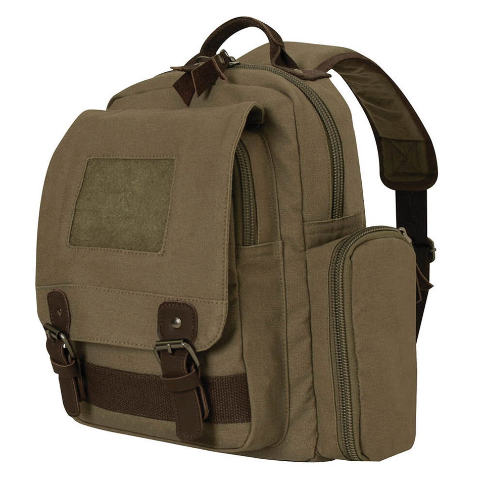 Canvas Sling Backpack - Olive Drab Main Image
