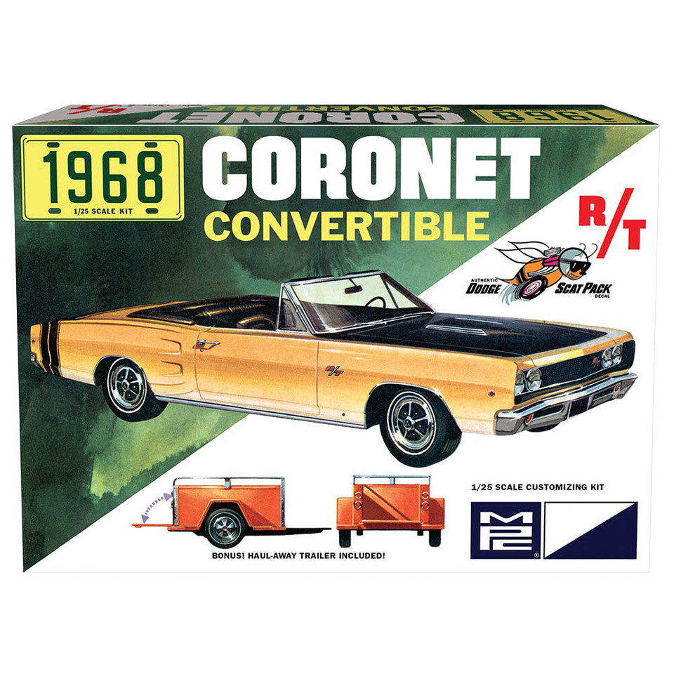 1968 Dodge Coronet Convertible w/Trailer 1/25 Kit Main Image