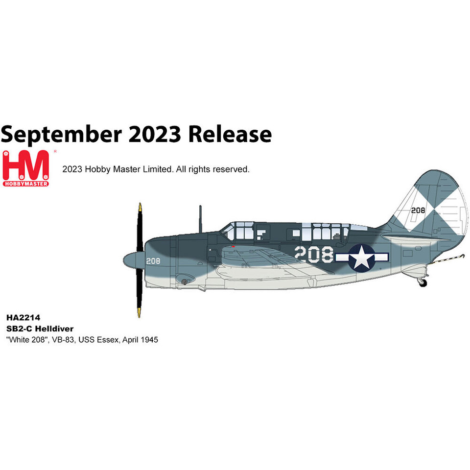 SB2-C Helldiver 1/72 Die Cast Model - HA2214 VB-83, USS Essex, April 1945 Main Image