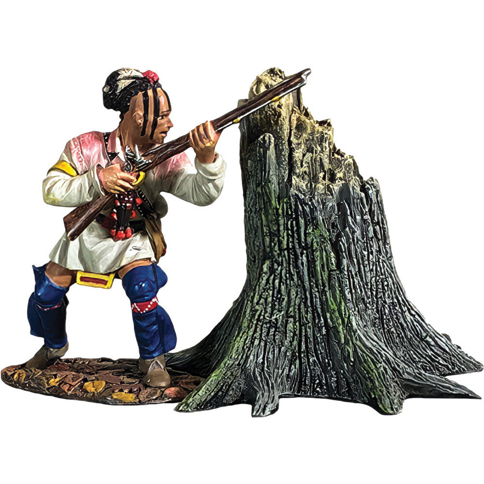 Native Warrior Behind Tree Stump 1/30 Figure William Britain 16125 Main Image