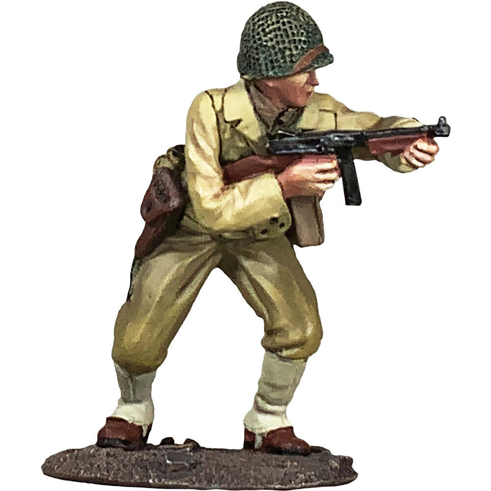 U.S. Infantry NCO Crouching with Thompson 1/30 Figure William Britain 25188 Main Image