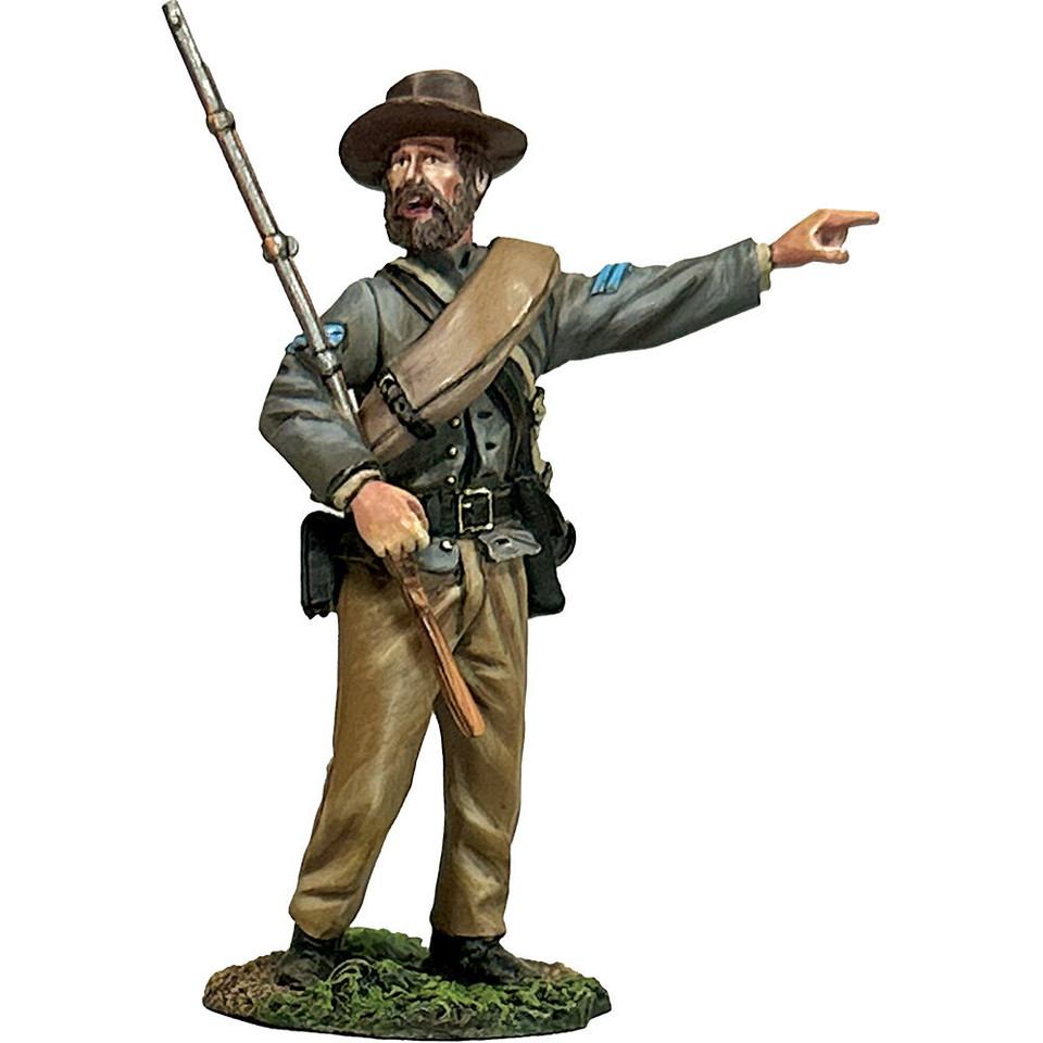 Confederate Infantry Corporal Urging Men Forward 1/30 Figure Main Image