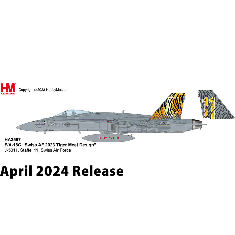 F/A-18C Hornet 1/72 Die Cast Model - HA3597  Staffel 11, Swiss Air Force, Swiss AF 2003 Tiger Meet Main Image