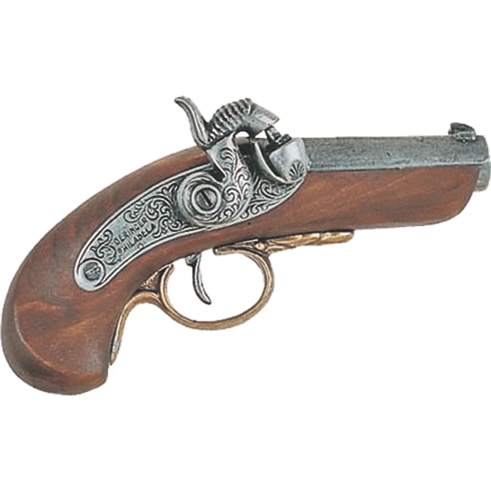 Denix Derringer 1850 Replica Cap Gun in Gray Finish Main Image