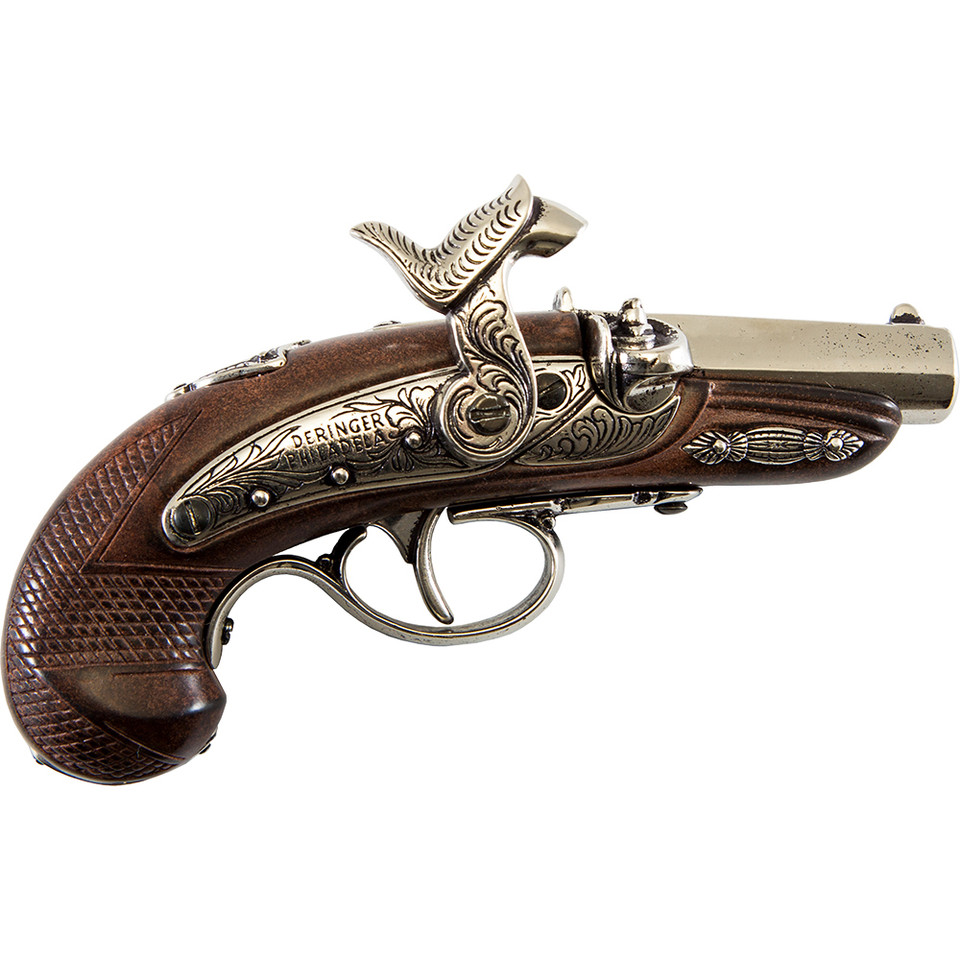 Civil War Philadelphia Derringer Cap Firing Replica Shiny Nickel Main Image