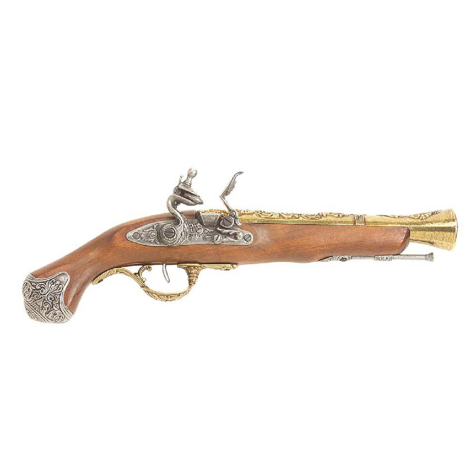 18th Century English Flintlock Blunderbuss Pistol Replica - Brass Main Image