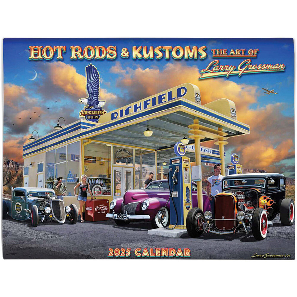 HOT RODS & KUSTOMS 2025 WALL CALENDAR - ART BY LARRY GROSSMA 9781631145360 Main Image