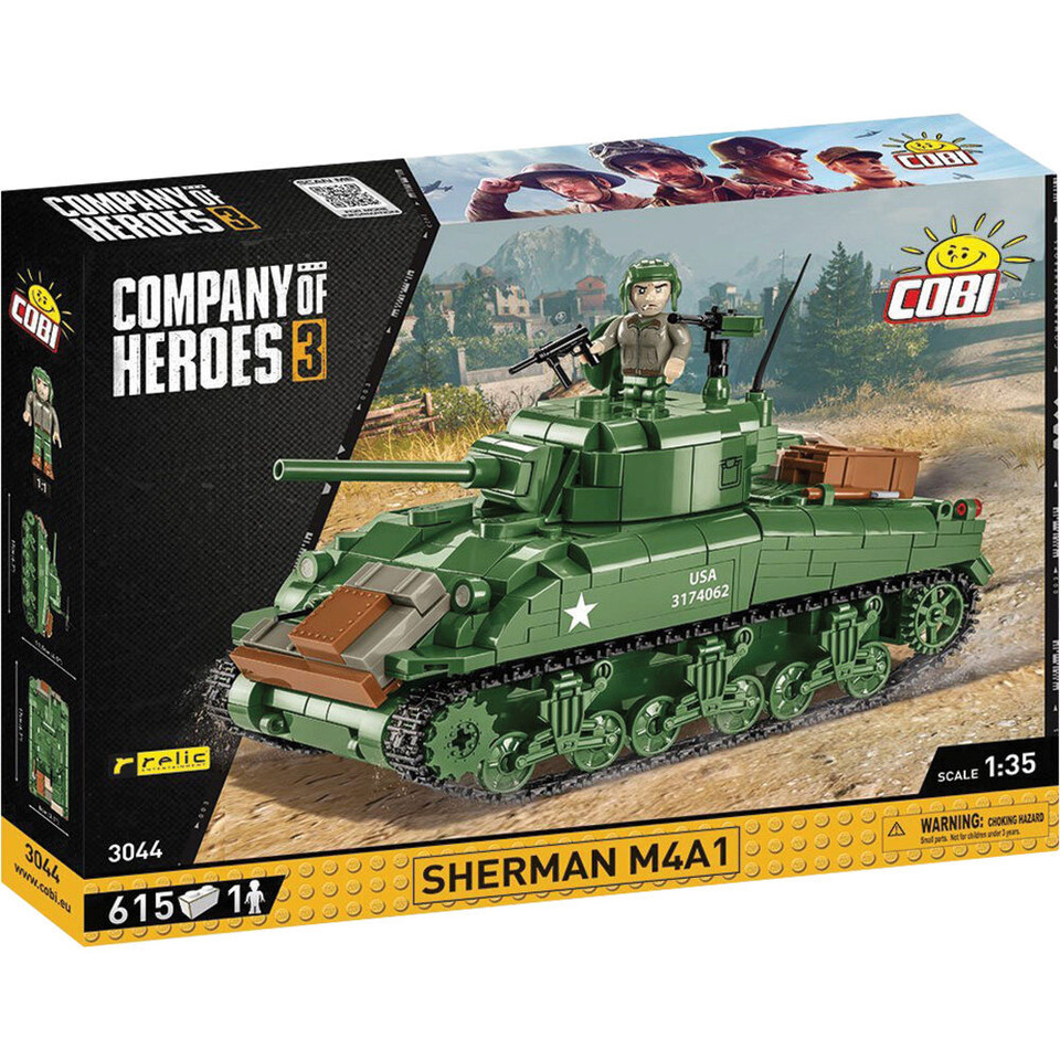 SHERMAN M4A1 1/35 Building Block Model - 615 Pieces Cobi (3044) Main Image