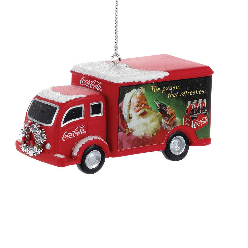 Coca-Cola® Truck With Silver Wreath Ornament CC1111 Main Image