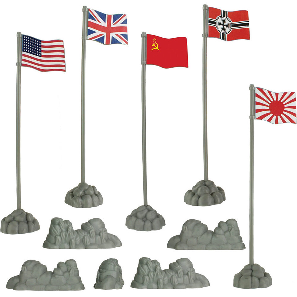 Allies and Axis Flags and Rocks Plastic Accessory Set VICTORYBUY (BMC-67083) Main Image