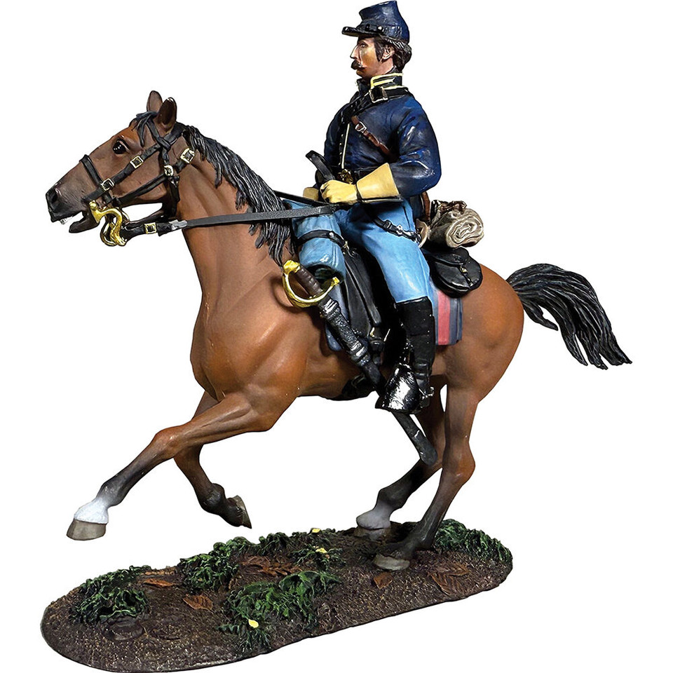 Union Cavalry Trooper Mounted on Trotting Horse 1/30 Figure William Britain (31440) Main Image
