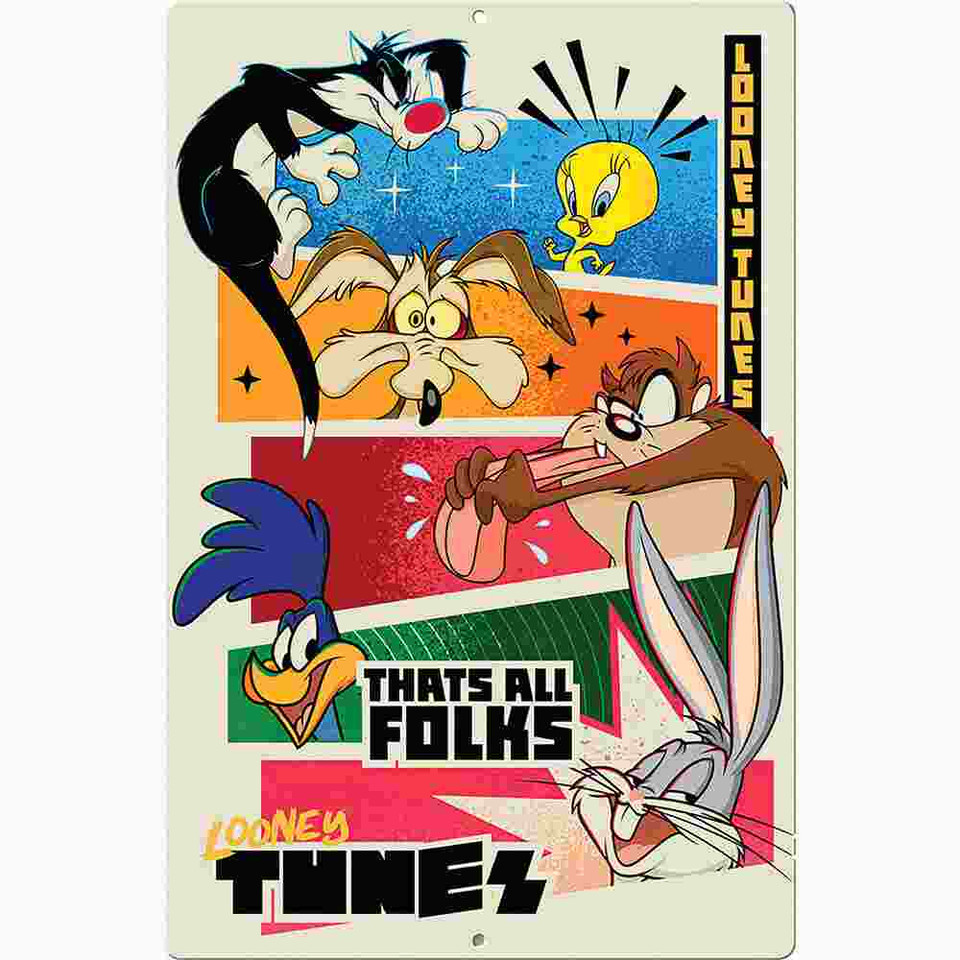 Looney Tunes That's All Folks Metal Sign Main Image