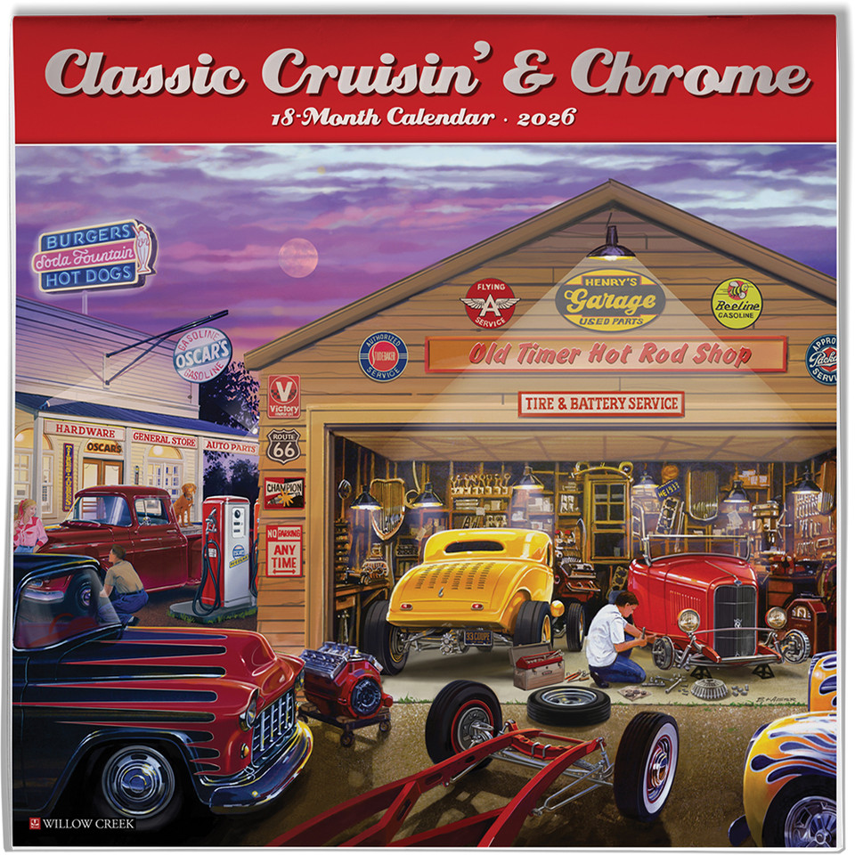 Classic Cruisin' & Chrome 2026 Wall Calendar  50743 Main Image