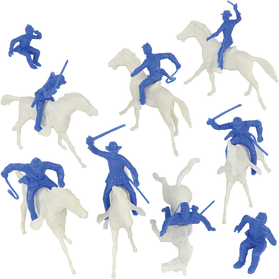 Civil War Cavalry 16pc Powder Blue Plastic Figure Playset BMC TOYS (67147) Main Image