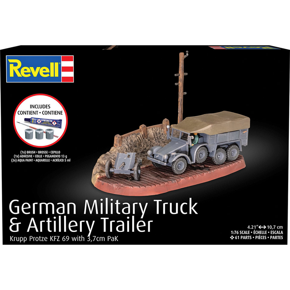 German Military Truck & Artillery Trailer Complete Model Kit Main Image