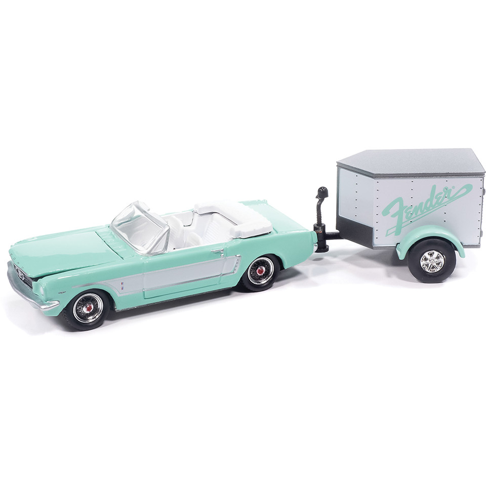 1965 Ford Mustang Convertible w/Small Enclosed Trailer - Aquamarine Main Image