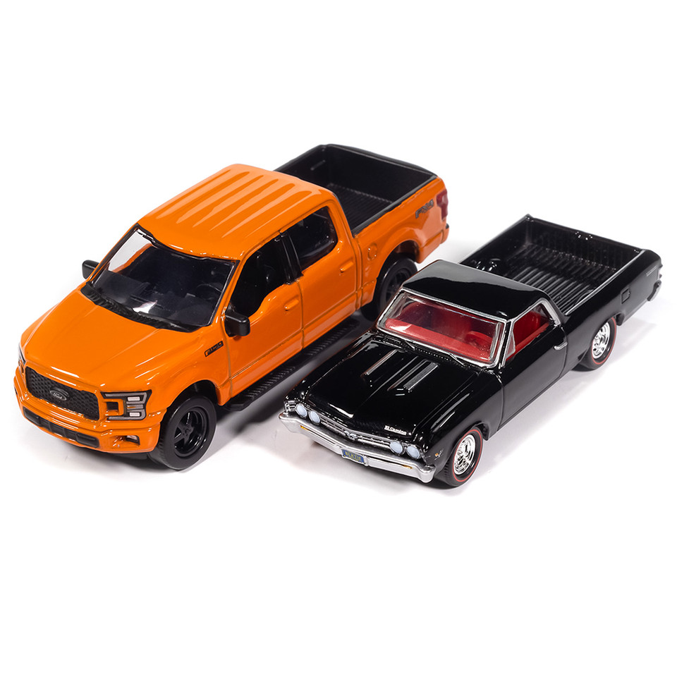 1967 Chevy El Camino SS Custom & 2020 Ford F-150 PICKUPS 2Pack B - Black & Orange Main Image