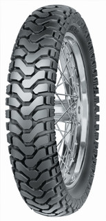 The Mitas 130/80-17  E-07 Enduro Trail  is a true 50/50 dual sport tire created with the adventure bike in mind. Mitas E-07 is one of the most desired tire choices among adventure riders, who love to combine comfortable road riding with more adventurous off-road getaways. Hard wearing tread compound combined with aggressive chevron pattern give this tire superior off-road capability while maintaining extended tread life. Mud and snow rated. Load/Speed rated to 65H