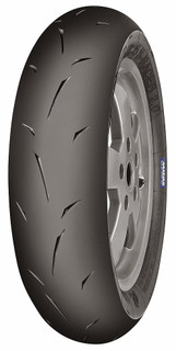 The Mitas 120/80-12 MC 35 S-RACER 2.0 is a racing tire developed for extreme lean angles, superb braking and acceleration performance. Different racing versions (Medium, Soft and Super Soft) are marked with a blue label on the sidewall. This is the Medium compound version. Load/Speed rated to 55P