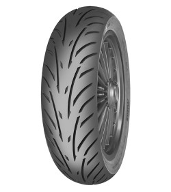 The Mitas 130/60-13 TOURING FORCE-SC is a urban scooter tire for a short city trip or for longer journeys. High dimensional stable carcass technology and a specially developed tread compound, provide high riding comfort and excellent handling performance. The tread pattern ends before the edge of the tire shoulder and delivers great stability; precision on straights and bends and grip in all weather conditions. 3D virtual technology used during the development of tire construction ensures correct water displacement and balanced tire wear. The unique tread compound using end-functionalized S-SBR elastomers together with high active reinforcing filler in combination with special resins, is a guarantee for high grip in wet and dry conditions.