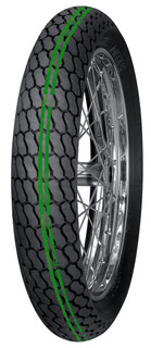 The Mitas 130/80-19 H-18 FLAT TRACK is a flat track specific racing tire. The H-18 is offered in three different tread compounds, standard (no stripe color indicator), green stripe (soft), two green stripes for super soft tread compound. The green stripe is best suited for loose and cushion tracks while the standard (no stripe) is best for hard pack and blue groove style tracks. Double green stripe tire indicates a softer carcass and soft tread compound for  rocky terrain and most demanding extreme enduro competition.