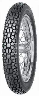 The Mitas3.50-18 E-03 TOURIST is versatile block type tread pattern suitable for front or rear application. Recommended also for combination with the E-02 TOURIST front mounted. Block tread handles off-road use while maintaining strong handling characteristics on paved surfaces thanks to its rounded profile. Mud and snow rated.