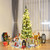 PVC Artificial Slim Pencil National Christmas Tree with Metal Stand