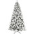 8ft Flocked Christmas Tree with 470L Colorful LED Lights with G45 ball, Realistic PE+PVC+Hard Needle Hinged Tree with Memory Wire, 10 Lighting Modes, Foot Switch & Stable Metal Stand