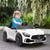 Qaba Mercedes-Benz AMG GTR Licensed 12V Kids Ride on Car, Battery Powered Kids Electric Car with Remote Control, Transport Wheels, Soft Start, Lights, Music, Horn & 3 Speeds for 3-6 Years, White