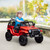 Qaba 12V Ride on Truck, Battery Powered Kids Electric Car with Parent Remote, 4 Suspension Wheels, 3 MPH Max Speed, Music, Horn & LED Lights for Ages 3-6 Years Old, Red