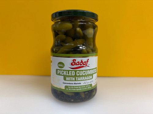 Sadaf Spicy Pickled Cucumbers with Tarragon - 670 g