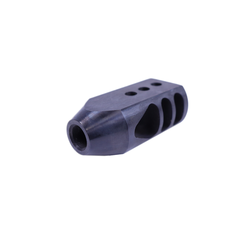 TACFUN Tanker Style Muzzle Brake - 308/300BLK/300WIN/7.62, 5/8x24 Thread, Black Anodized Aluminum