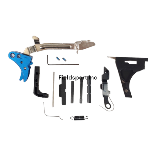 Glock 17 Gen 1-3 Lower Parts Kit With Adjustable Trigger To 3 Lbs Blue Anodized