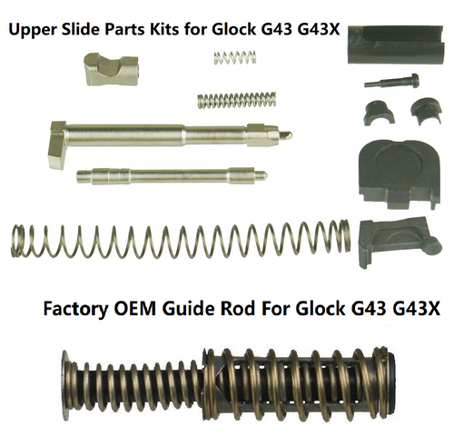 Glock 43 43X Upper Slide Parts Kit UPK For Glock 43 43X 48  With Factory OEM Guide Rod