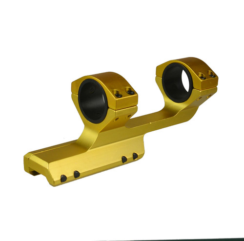 Gold Anodized Aluminum Offset Cantilever Picatinny Weaver Scope Mounts 30mm With 1" Inserts, Fits 1" Tube and 30mm Tube Optics