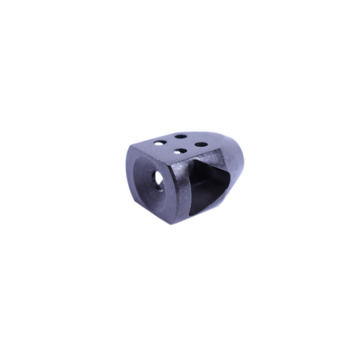 9mm Mini Tanker Style Muzzle Brake Triangular Baffles 1/2x36