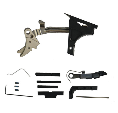 Glock 17 Gen 1-3 Lower Parts Kit With Adjustable Trigger To 3 Lbs Tan Dark Earth Anodized