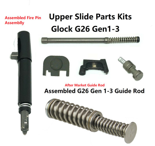 Glock 26 Upper Slide Parts Kits Gen 1-3 Glock UPK Assembled After Market Guide Rod Fits Glock 26