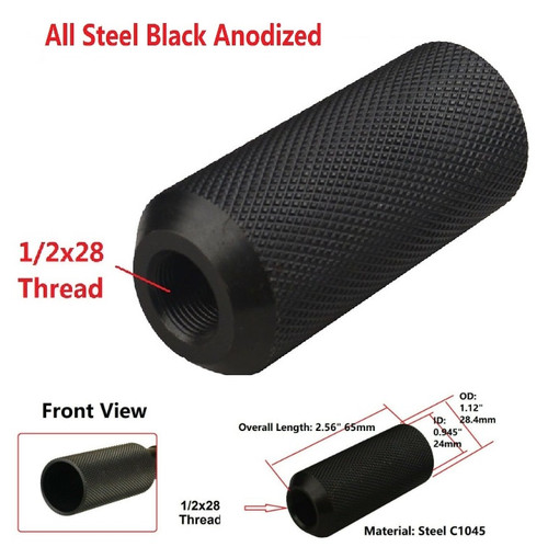 1/2-28 TPI Sound Forwarder Muzzle Brake for .223 .22 5.56 9mm , All Steel Anodized Black