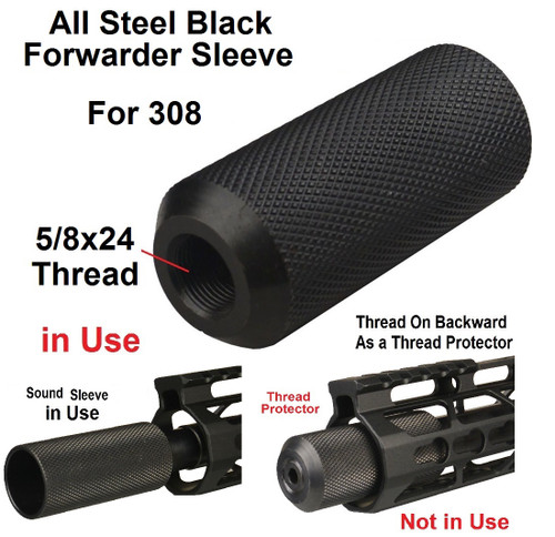 5/8-24 TPI Sound Forwarder Muzzle Brake for .308 .3006 7.62X39  .45 Bushmaster All Steel Anodized Blackzed Black