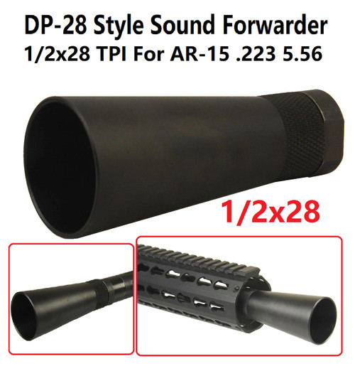 DP 28 Style 1/2-28 TPI Sound Forwarder Muzzle Brake for .223 .22 5.56 9mm , All Steel Anodized Black