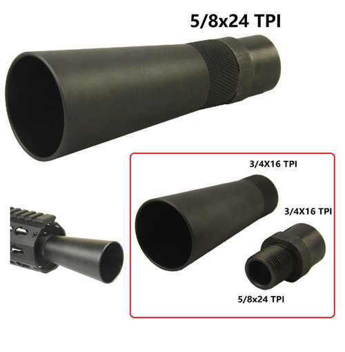 DP 28 Style 5/8-24 TPI Sound Forwarder Muzzle Brake for .308 .300 Blackout 7.62x39 6.5 Creedmoor,  All Steel Anodized Black