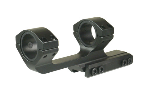 Black Anodized Aluminum Offset Cantilever Picatinny Weaver Scope Mounts 30mm With 1" Inserts, Fits 1" Tube and 30mm Tube Optics
