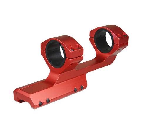 Red Anodized Aluminum Offset Cantilever Picatinny Weaver Scope Mounts 30mm With 1" Inserts, Fits 1" Tube and 30mm Tube Optics