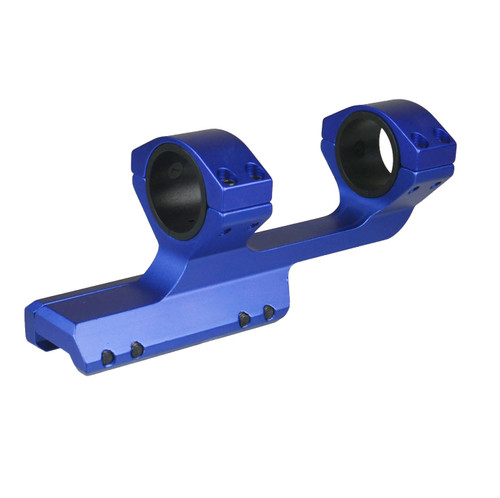 Blue Anodized Aluminum Offset Cantilever Picatinny Weaver Scope Mounts 30mm With 1" Inserts, Fits 1" Tube and 30mm Tube Optics