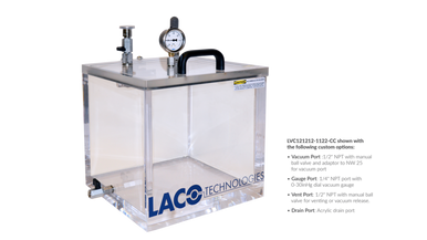 12" Cube Clear Hinged Top-Load Vacuum Chamber