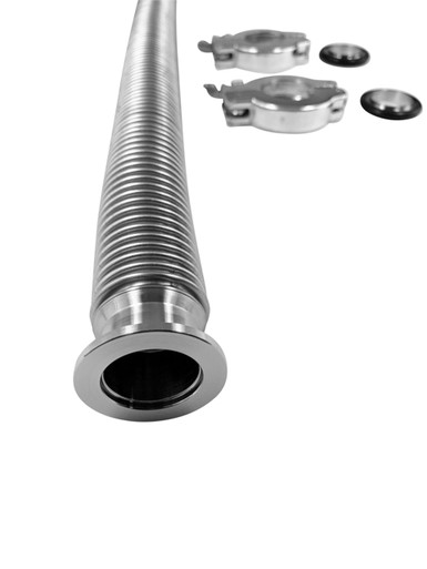 20" Thin-walled Stainless Bellow Vacuum Hose with NW25 Fittings